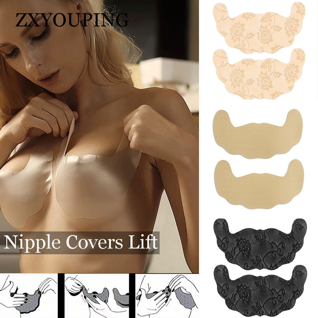Push Up Bra Silicone - 5 Pair Lace Nipple Cover Adhesive