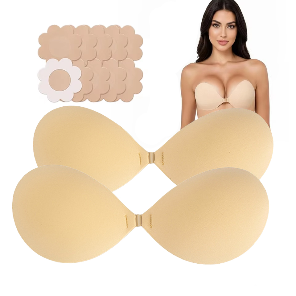 Backless Bra Sticky - Invisible Strapless Sticky Bra Push up