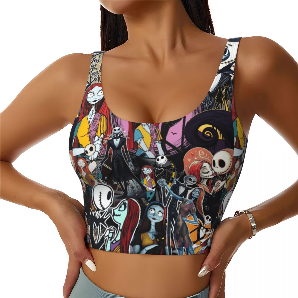 Sports Bra Racerback - Custom Women Nightmare Before Christmas Anime