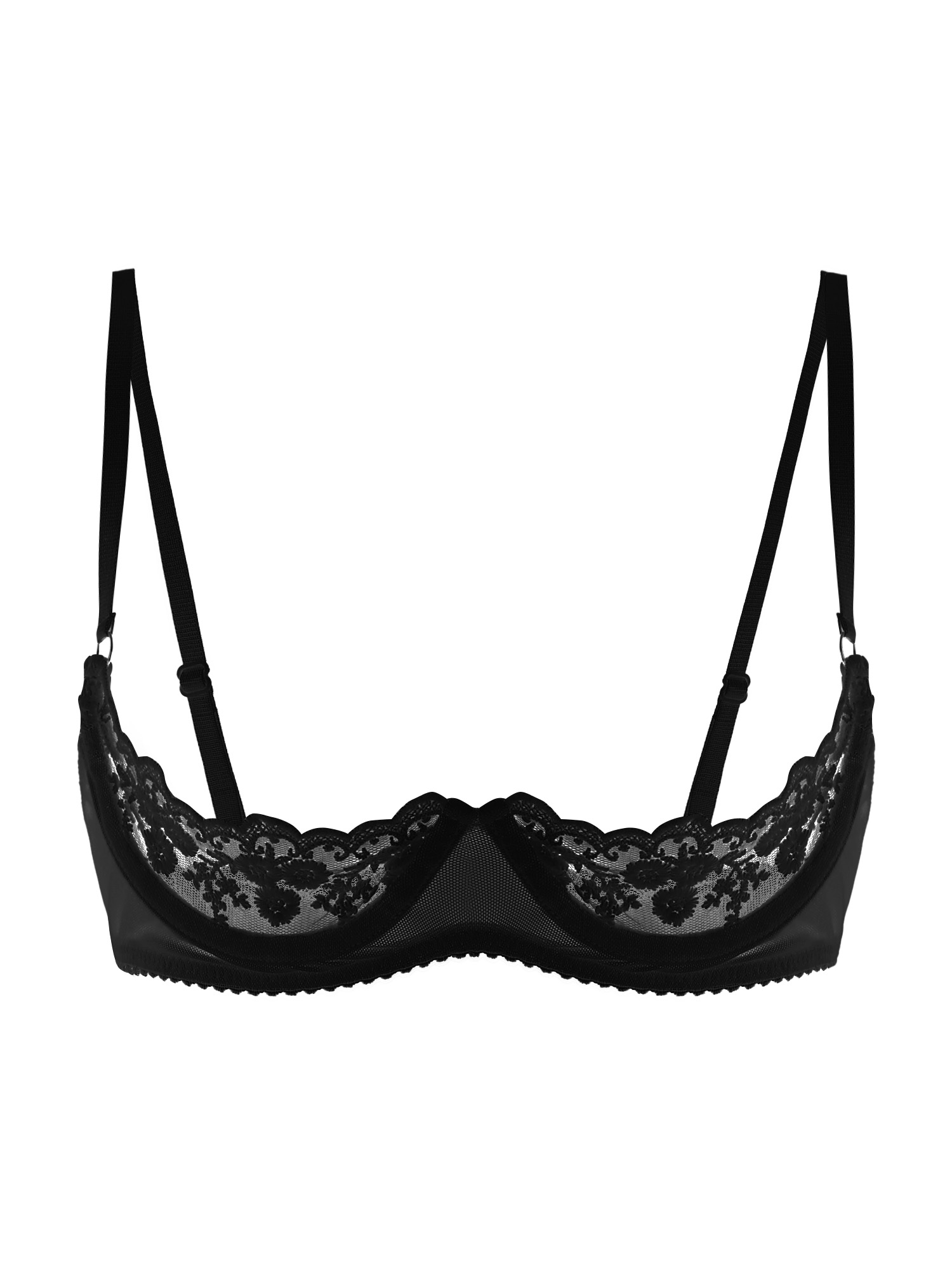 Women Sexy Open Cups Bra Sheer - Sheer Bra Lace 评论和价格
