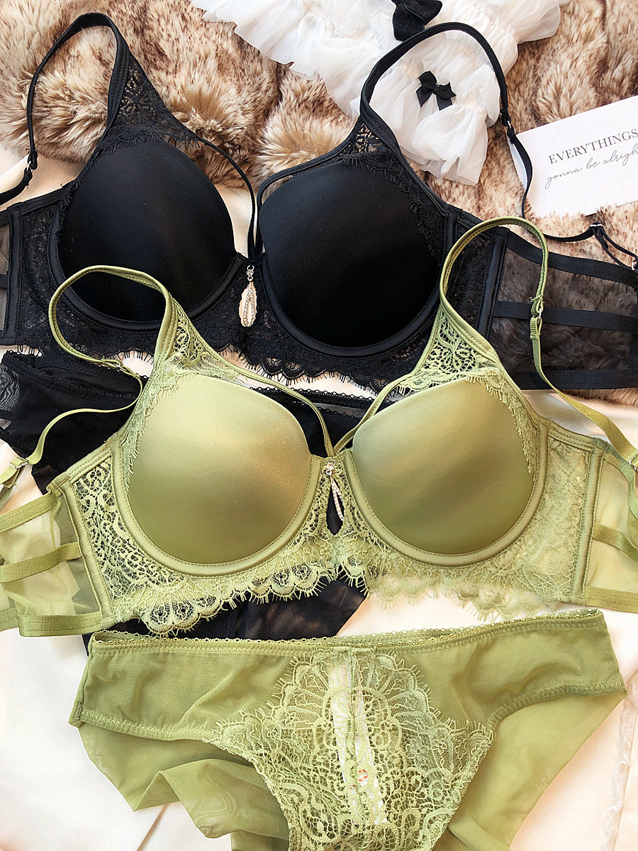 Sexy Hollow Push Up Bra Set Se - Underwire Bra Padded 评论和价格