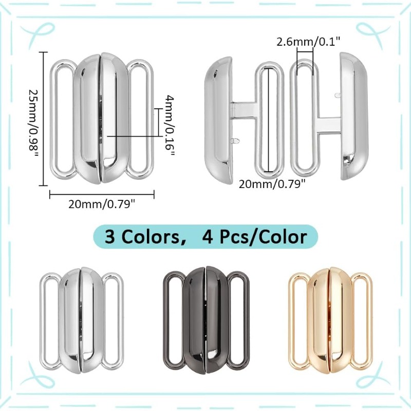 12 Sets 3 Colors Front Closing - Nursing Bra Clip 评论和价格