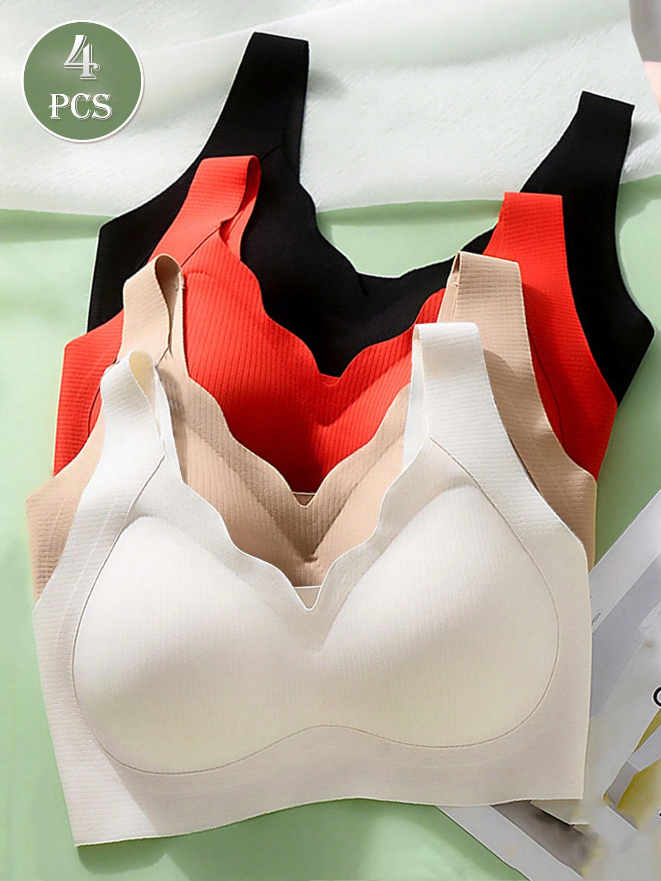 4pcs Women's Seamless Push Up  - T Shirt Bra Seamless 评论和价格