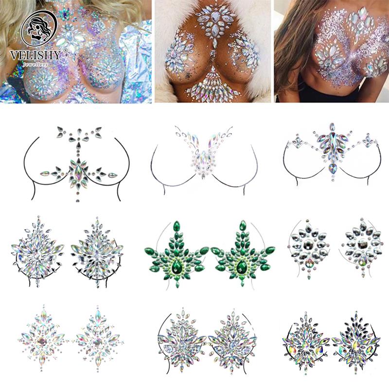 Acrylic Colorful Crystal Breas - Strapless Bra Adhesive 评论和价格
