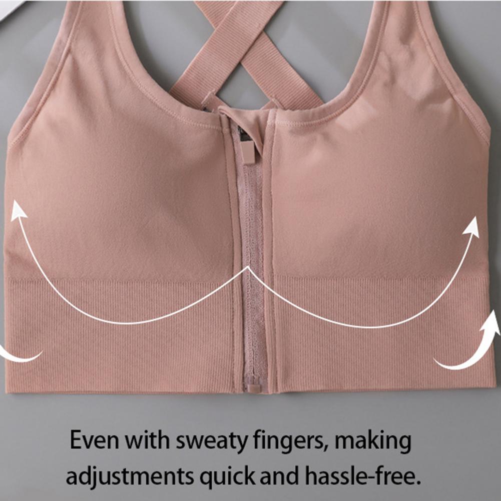 Zip Front Wireless Sports Bra  - Sports Bra Racerback 评论和价格