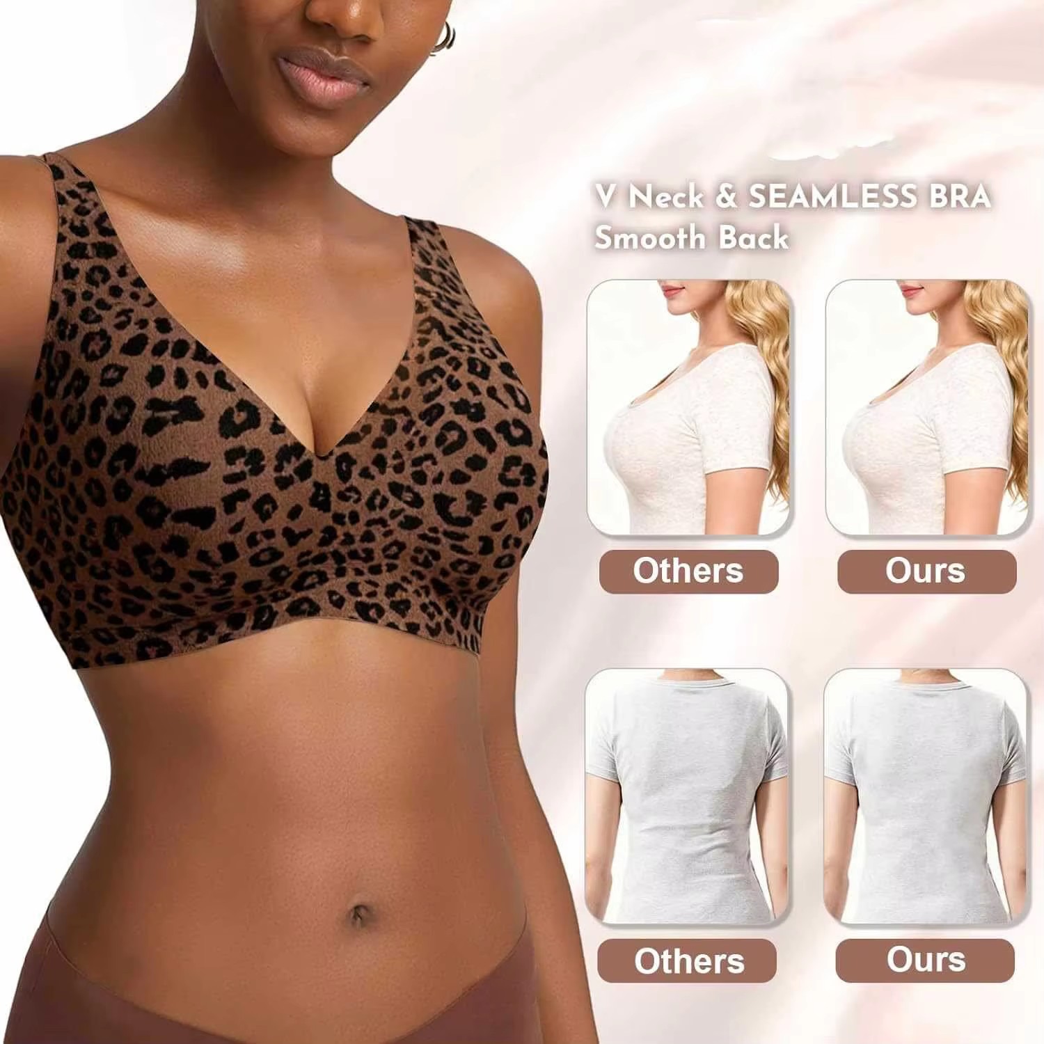 Custom made-2-Row Hook Leopard - Minimizer Bra Women 评论和价格