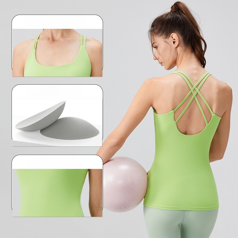 Women Long Yoga Tank Tops With - Sports Bra Racerback 评论和价格
