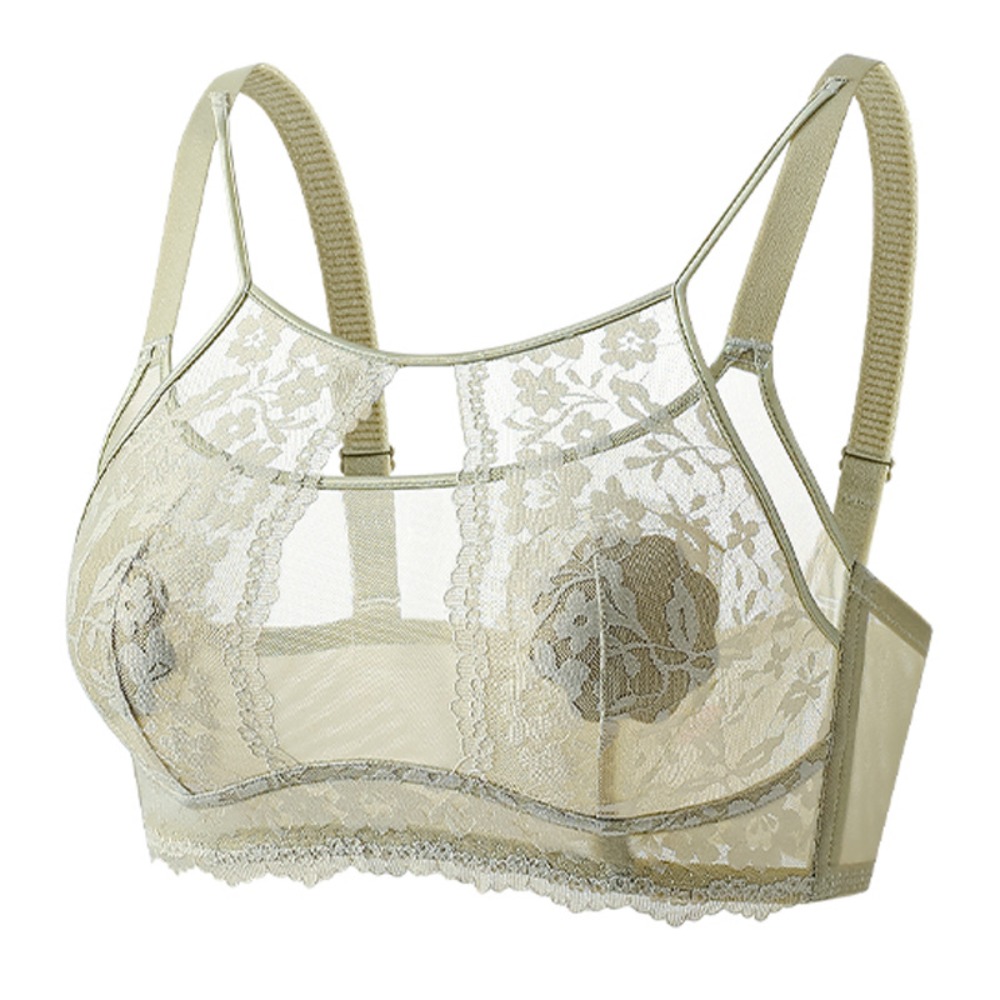 Fashion Mesh Flower Wireless D - Sheer Mesh Bra 评论和价格