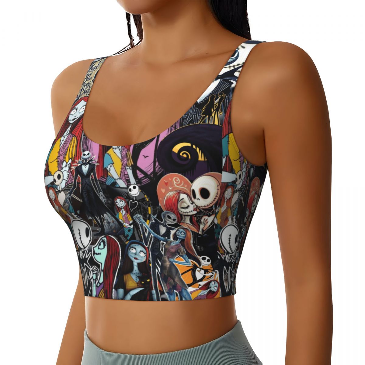 Custom Women Nightmare Before  - Sports Bra Racerback 评论和价格