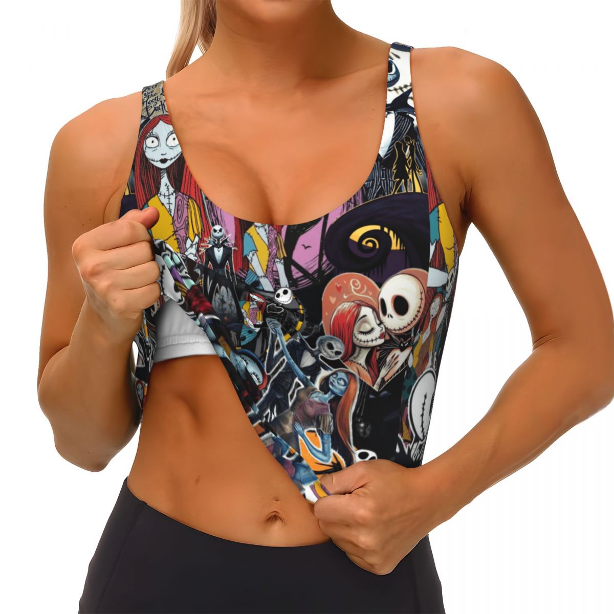 Custom Women Nightmare Before  - Sports Bra Racerback 评论和价格