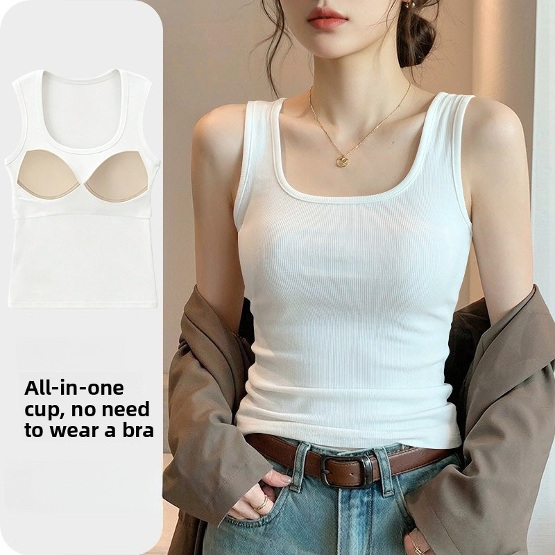 New Seamless Built-in Bra Tank - T Shirt Bra Seamless 评论和价格