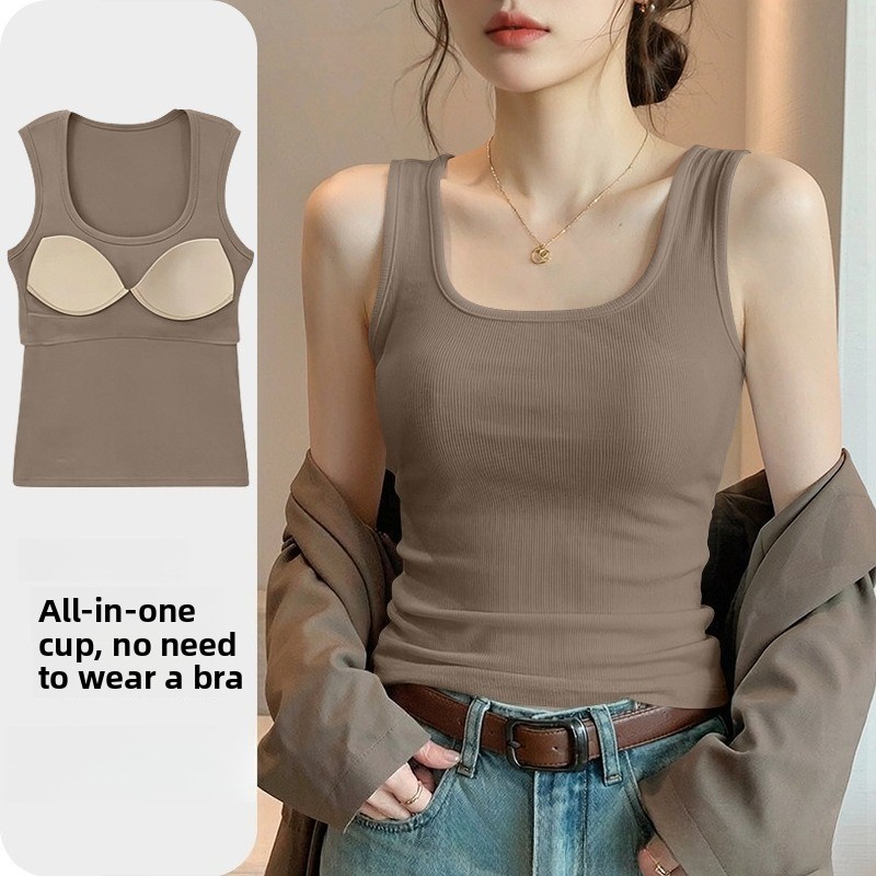 New Seamless Built-in Bra Tank - T Shirt Bra Seamless 评论和价格