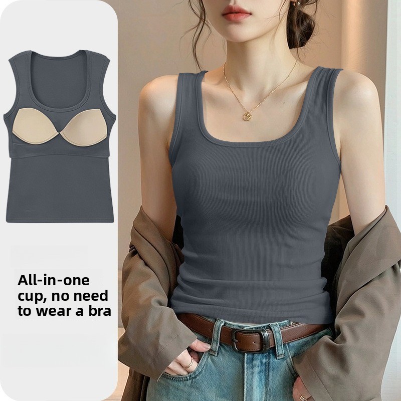 New Seamless Built-in Bra Tank - T Shirt Bra Seamless 评论和价格