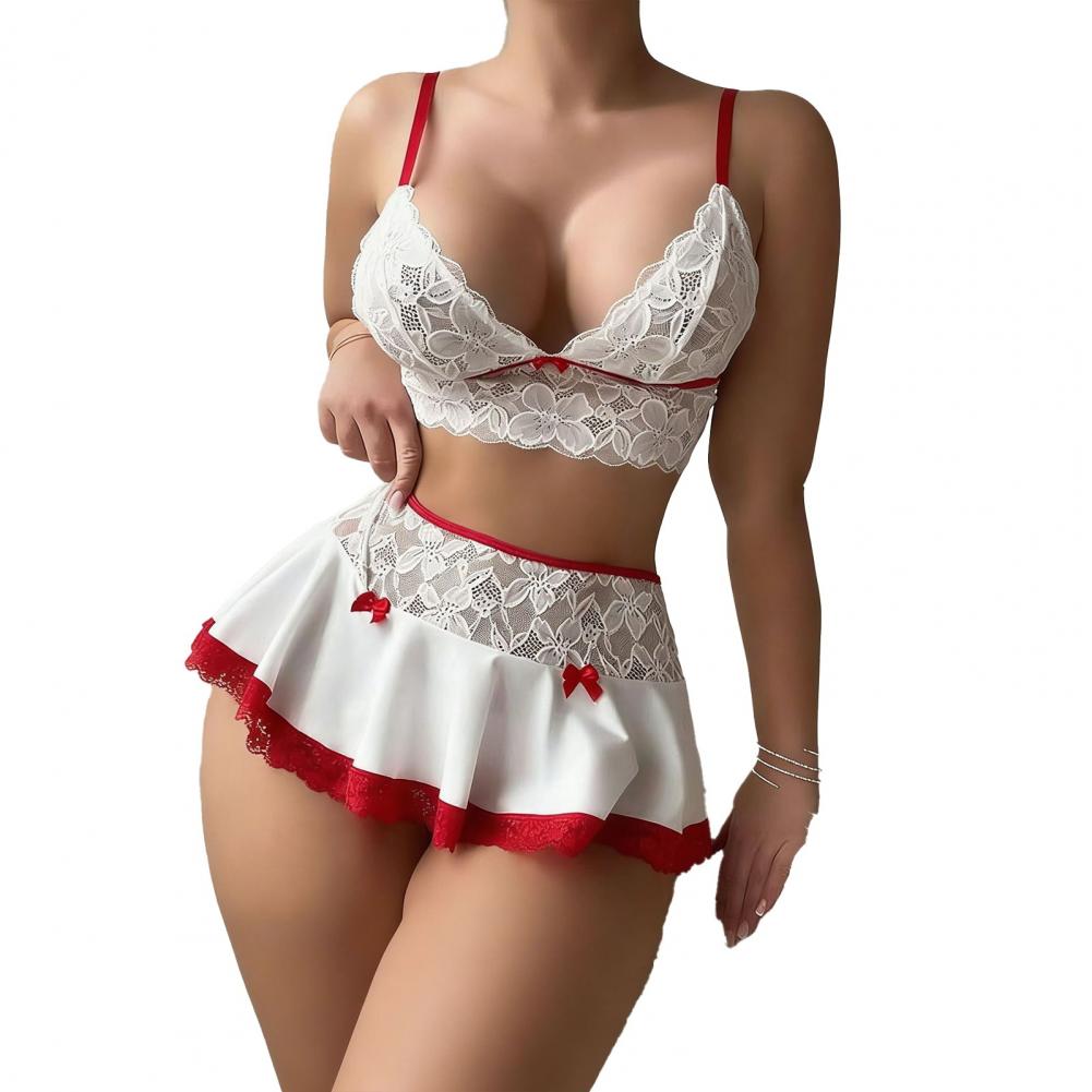 Summer Sexy Pajamas Set for Wo - Sheer Bra Lace 评论和价格