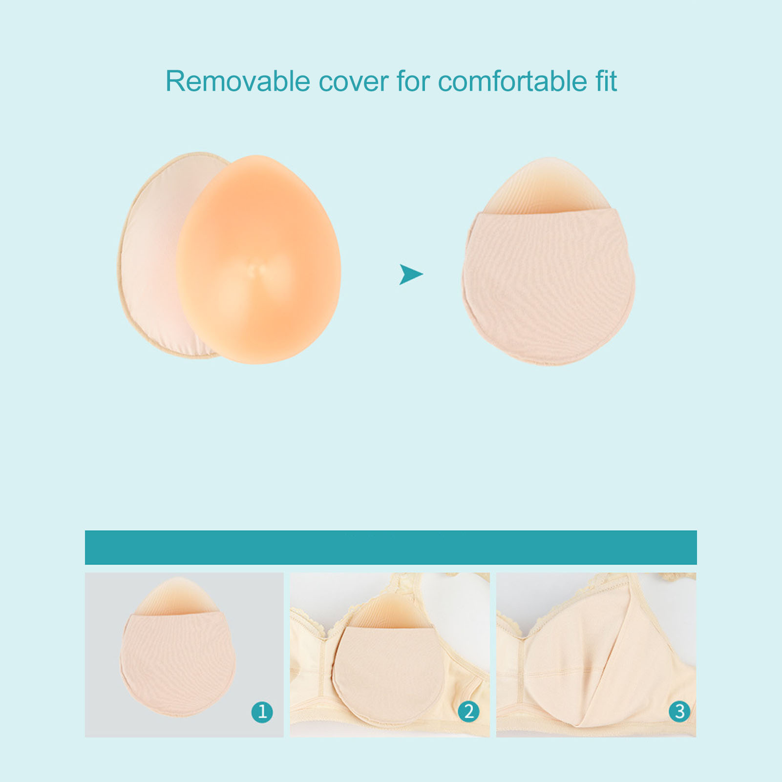 5.3Oz Silicone Bra Insert Drop - Mastectomy Bra Pocket 评论和价格